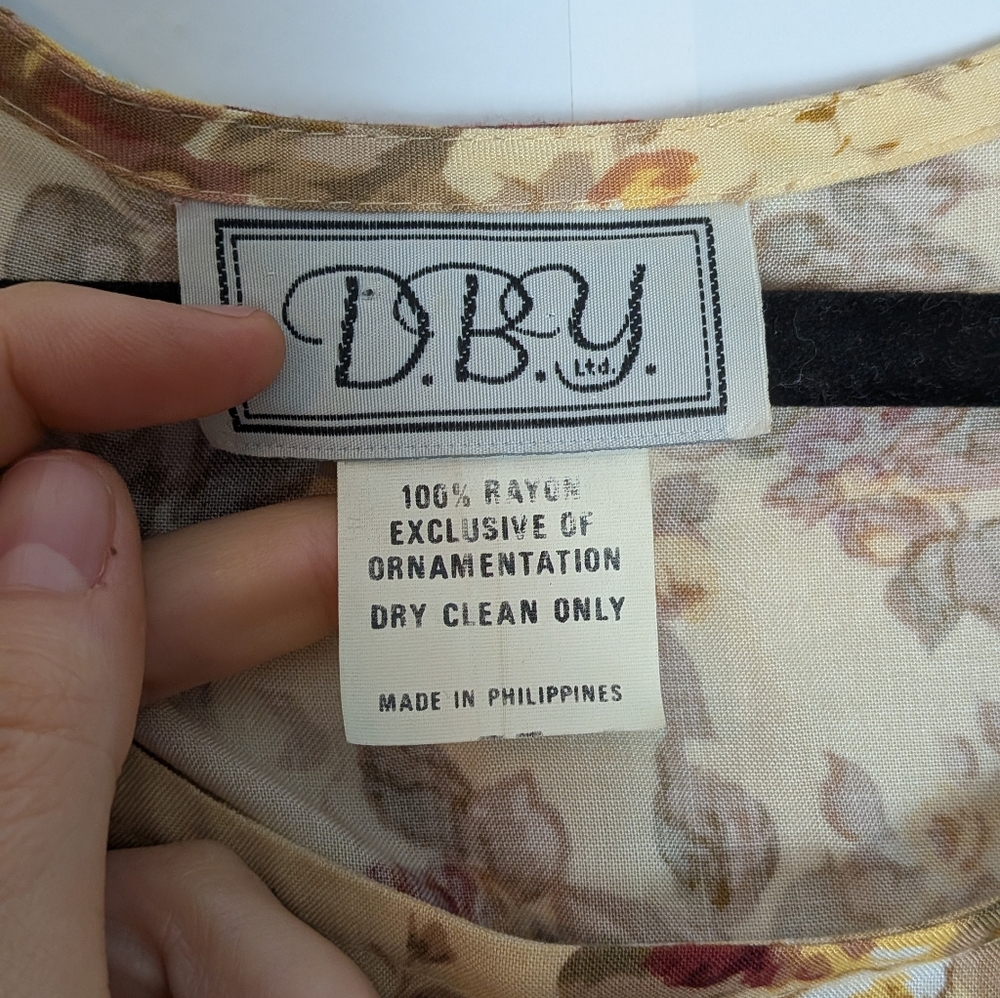 Vintage DBY Floral Corset Back Mini Dress Size 5/Small Boho Cottagecore - Picture 6 of 6